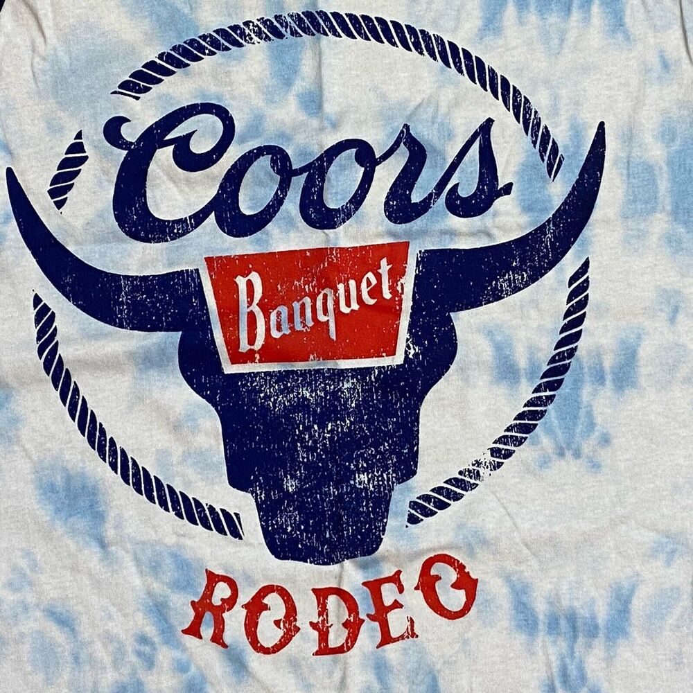 Coors Banquet Rodeo Cotton Tank Sleeveless Blue Tie Dye Beer Graphic Men’s M